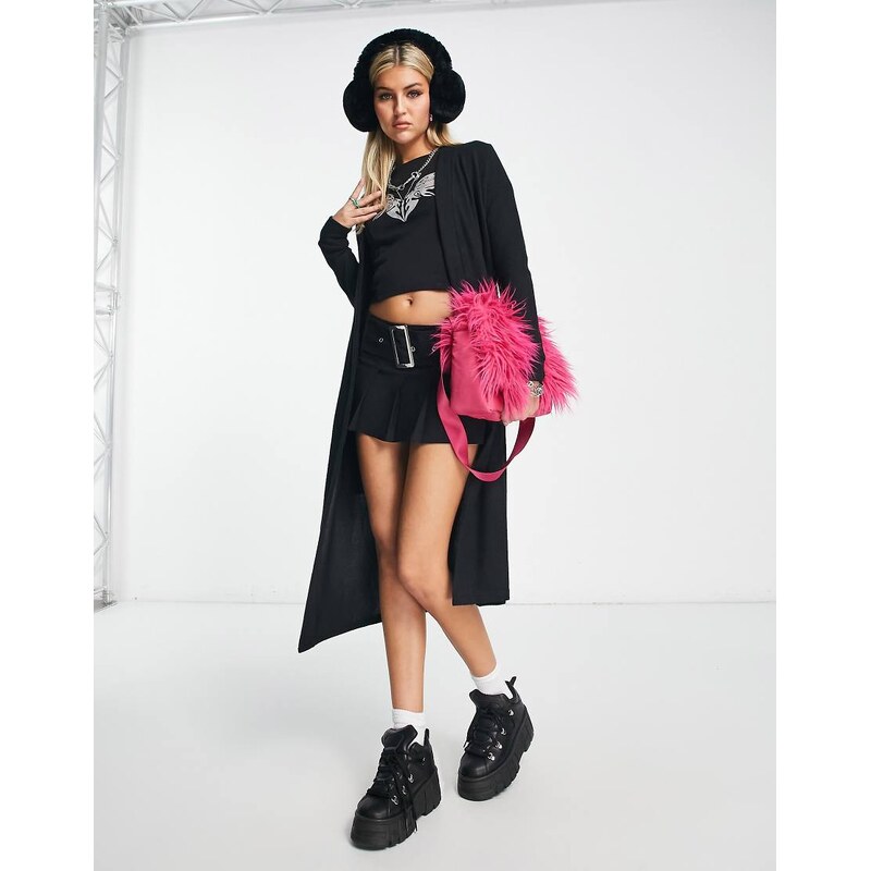 Noisy May lightweight longline cardigan in black 115509603