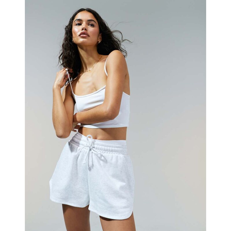 ASOS DESIGN sweat runner short in ice marl-Grey 111021885