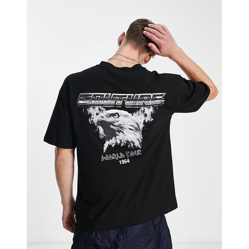 The Couture Club relaxed fit t-shirt in black with eagle back