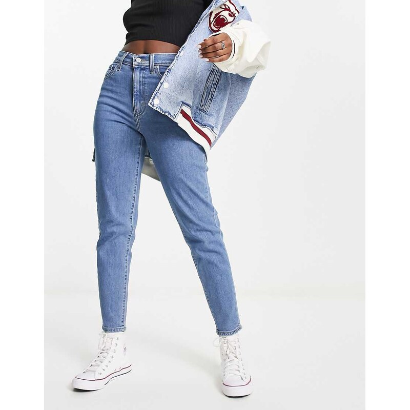 Levis high waisted mom jeans in light wash-Blue 104235938