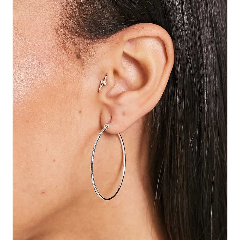 Pieces large hoops in plated sterling silver 100052515