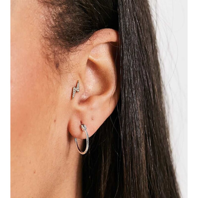 Pieces exclusive small hoops in plated sterling silver 100052520