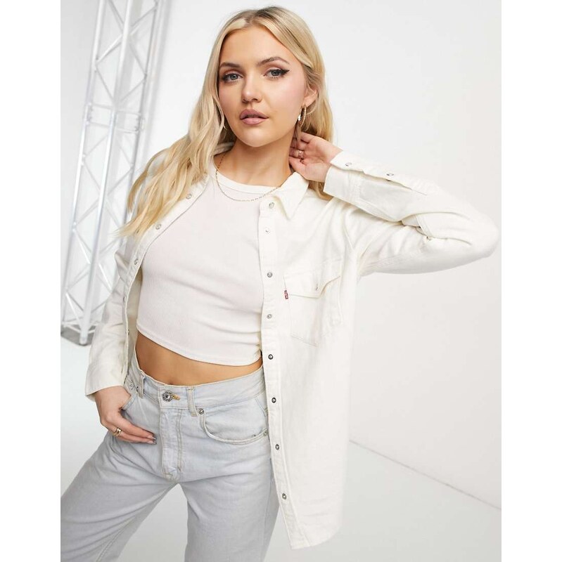 Levis essential denim shirt in ecru-White