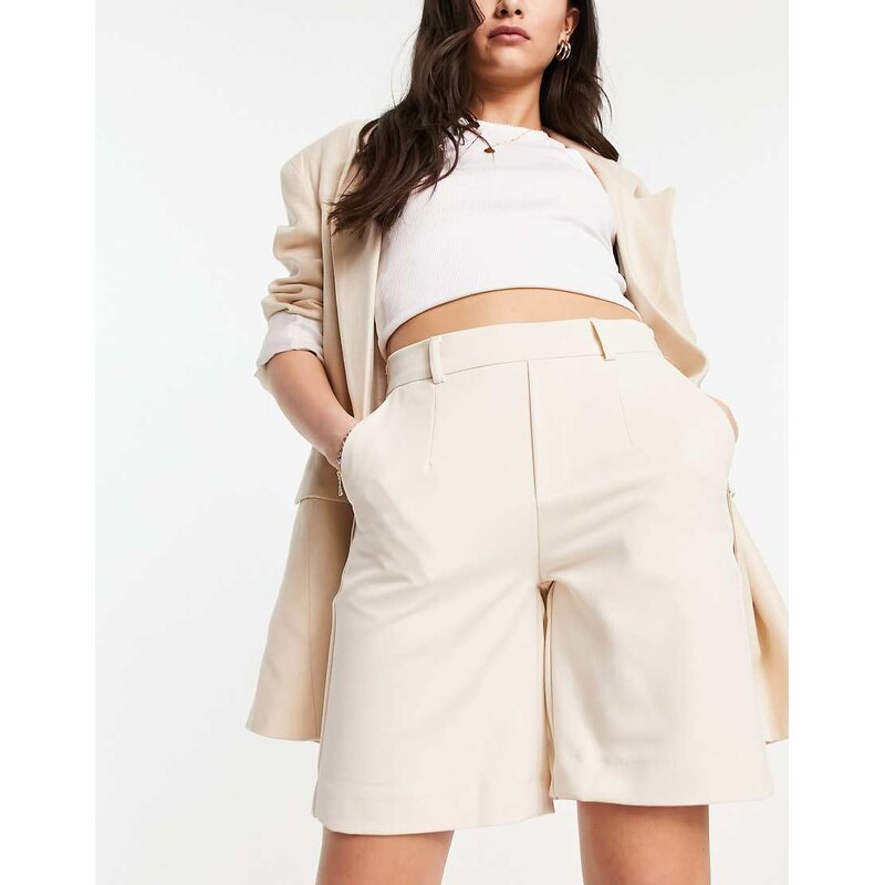 Object wide shorts co-ord in sandshell-White 100053596