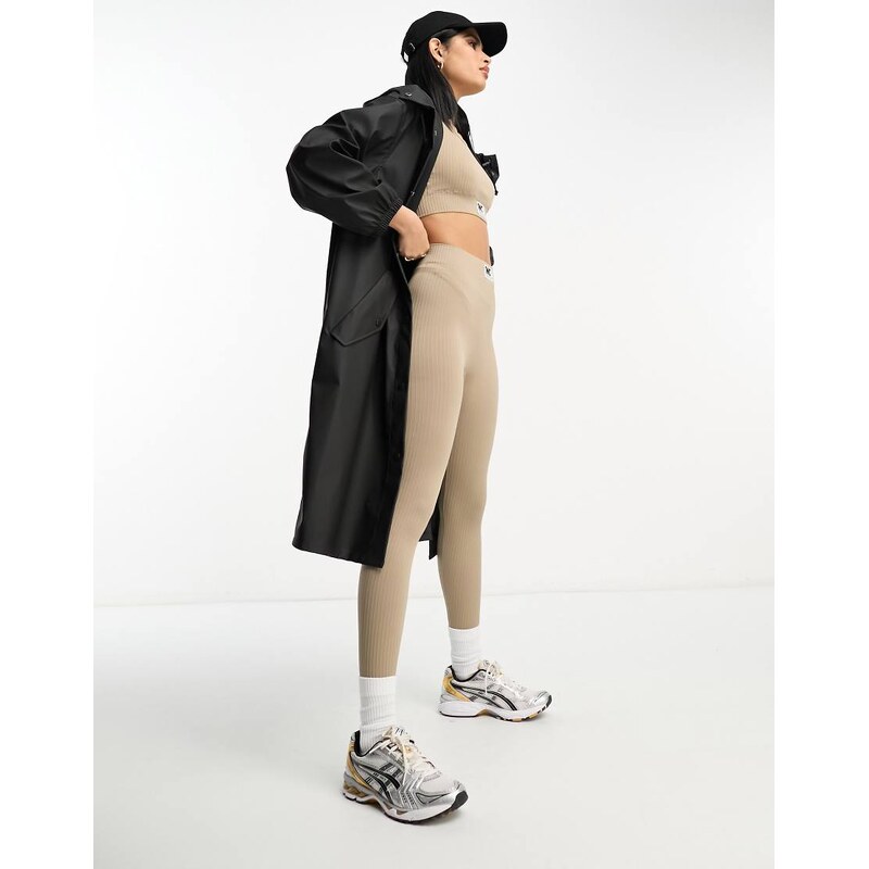 ASOS DESIGN rubberised rain parka coat in black 113259758