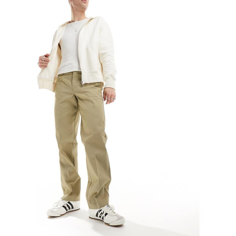 Dickies 873 slim straight fit work chino trousers in khaki-Green
