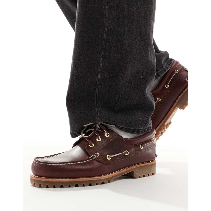 Timberland authentics 3 eye classic boat shoes in burgundy full