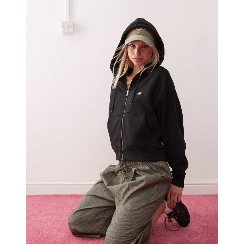 Dickies oakport zip hoodie in black 100054341