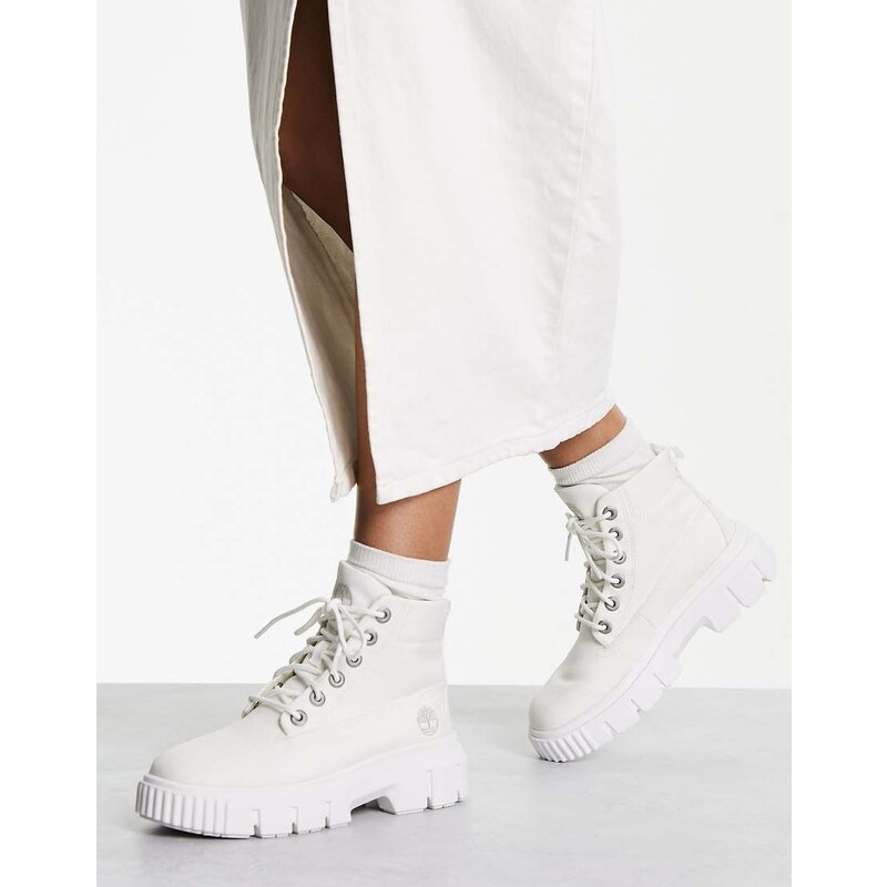 Timberland greyfield fabric boots in white 108519519