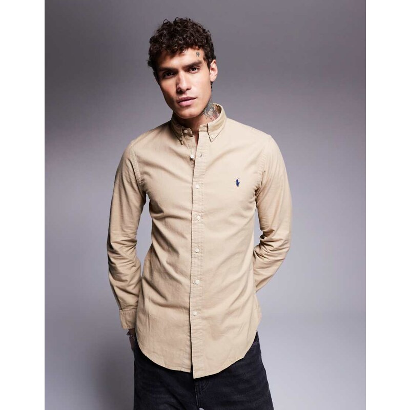 Polo Ralph Lauren icon logo slim fit garment dyed oxford shirt