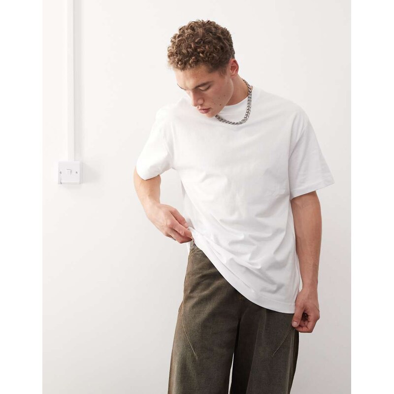Weekday oversized t-shirt in white