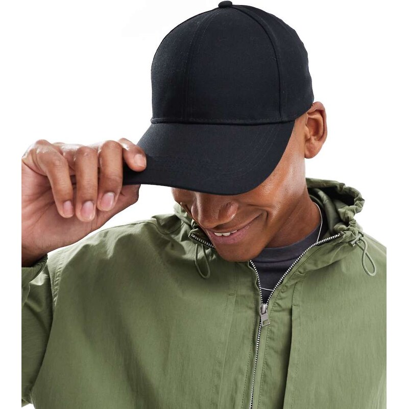 ASOS DESIGN baseball cap in black