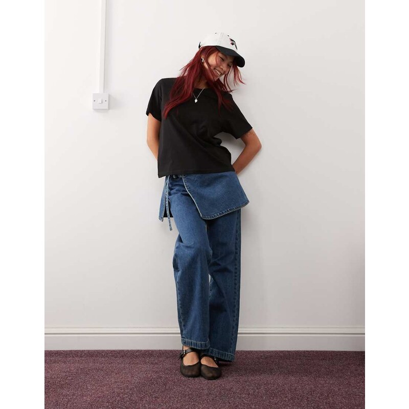 Weekday Essence standard t-shirt in black