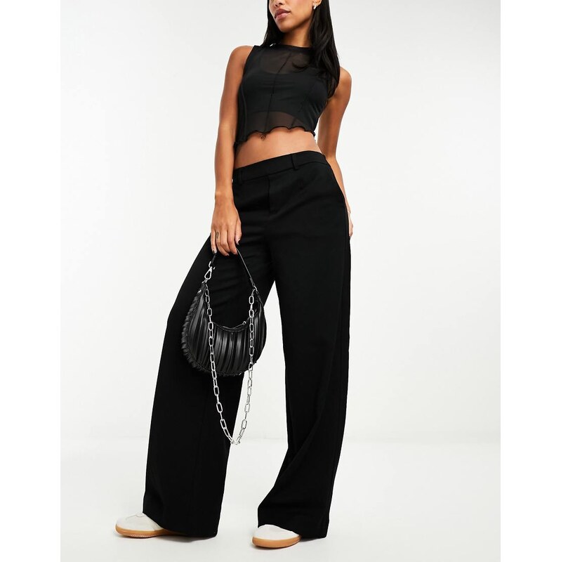 Object mid rise pull on smart trouser in black