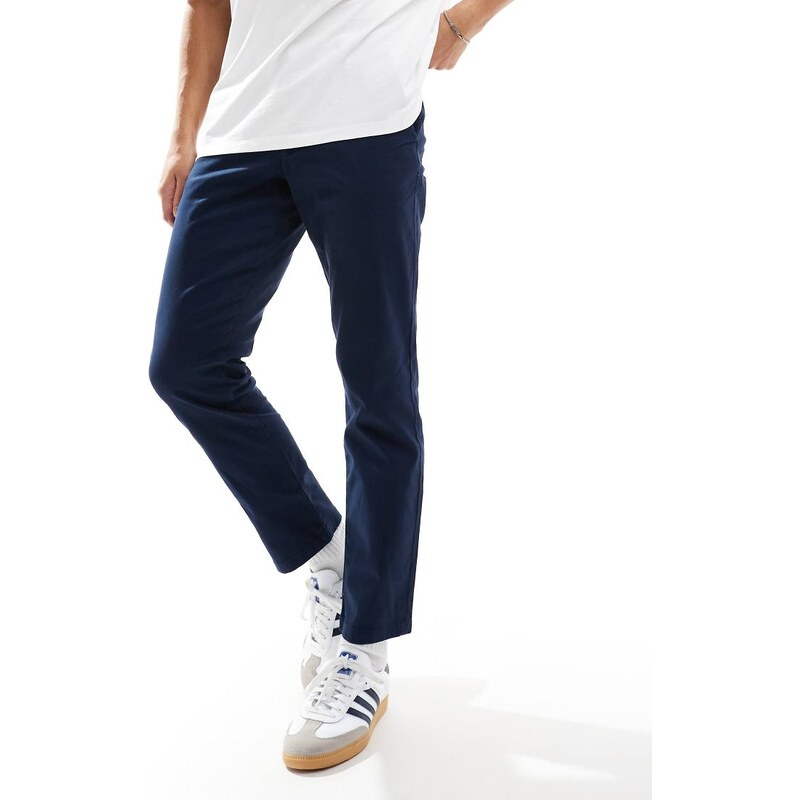 ASOS DESIGN slim chinos in navy