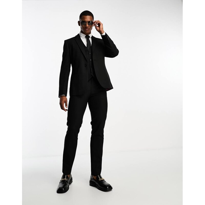 ASOS DESIGN slim suit trousers in black