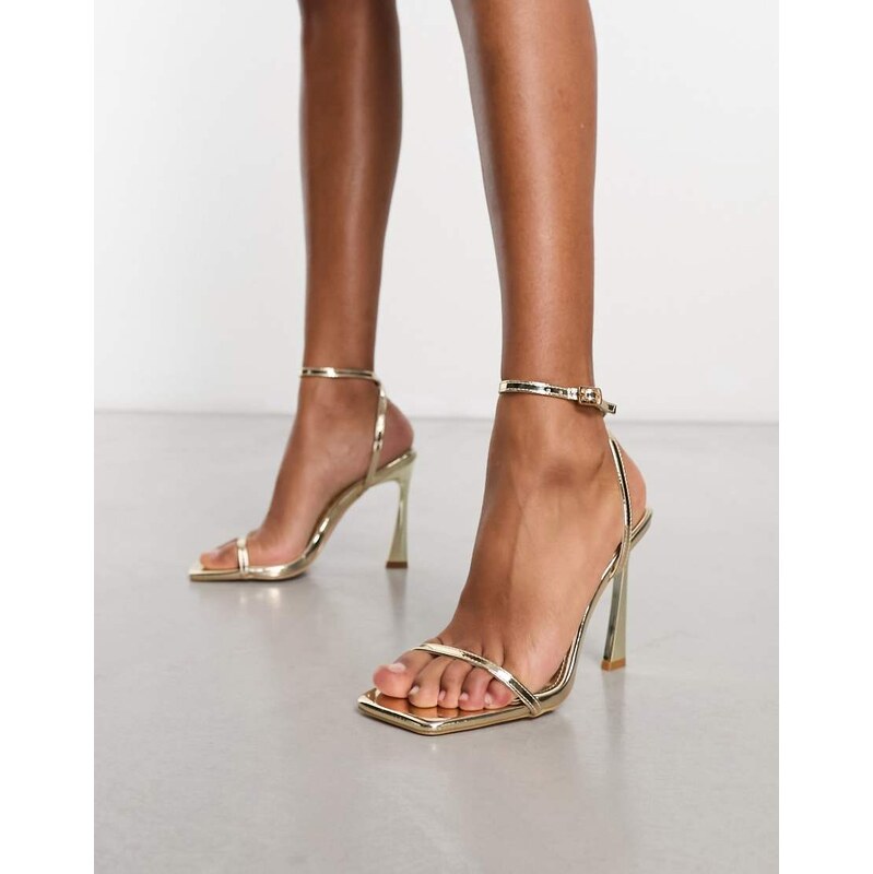 SIMMI Shoes Simmi London Apple barely there heeled sandals in gold 100060362