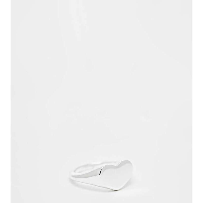 Pieces 18k plated heart signet ring in silver