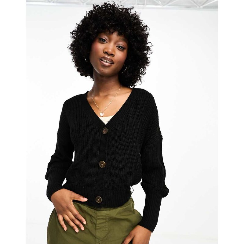 Vero Moda button through cardigan in black