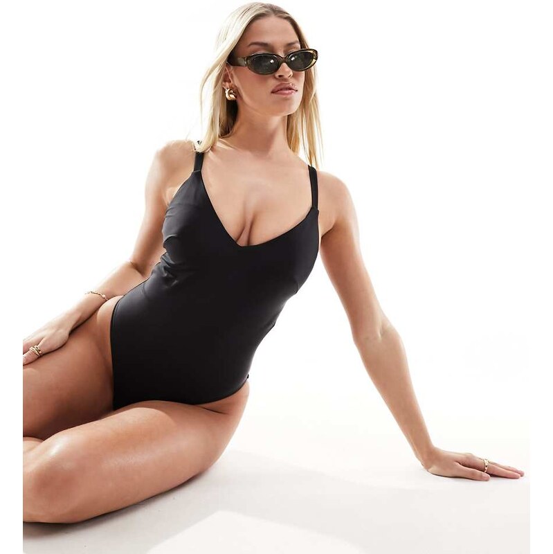 ASOS DESIGN Fuller Bust ultra smoothing swimsuit in black 100060605
