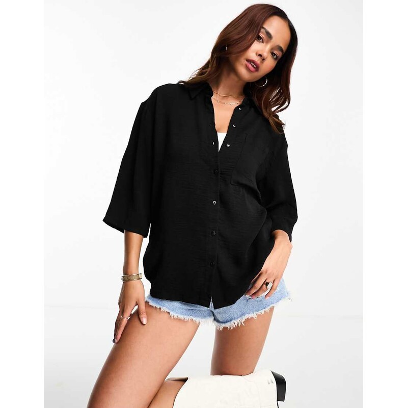 JDY oversized shirt in black