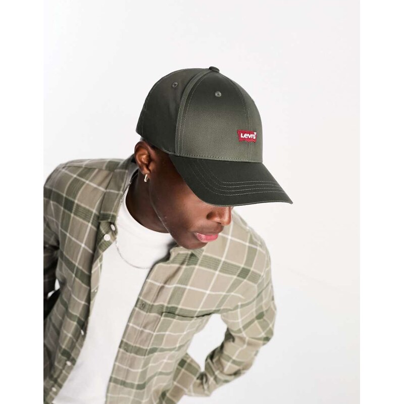 Levis cap in olive green with batwing logo