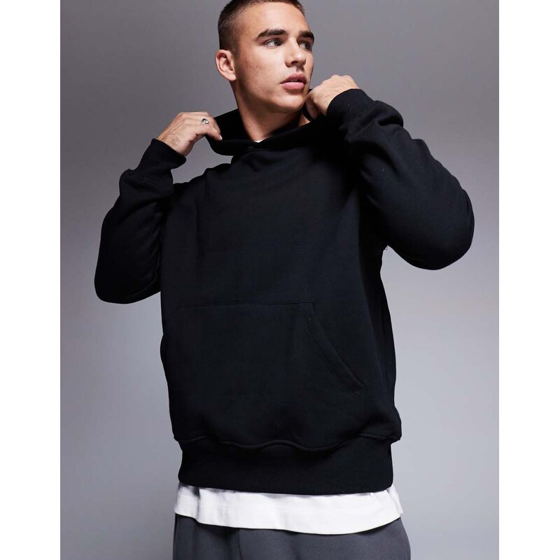ASOS DESIGN premium heavyweight oversized hoodie 400gsm in black