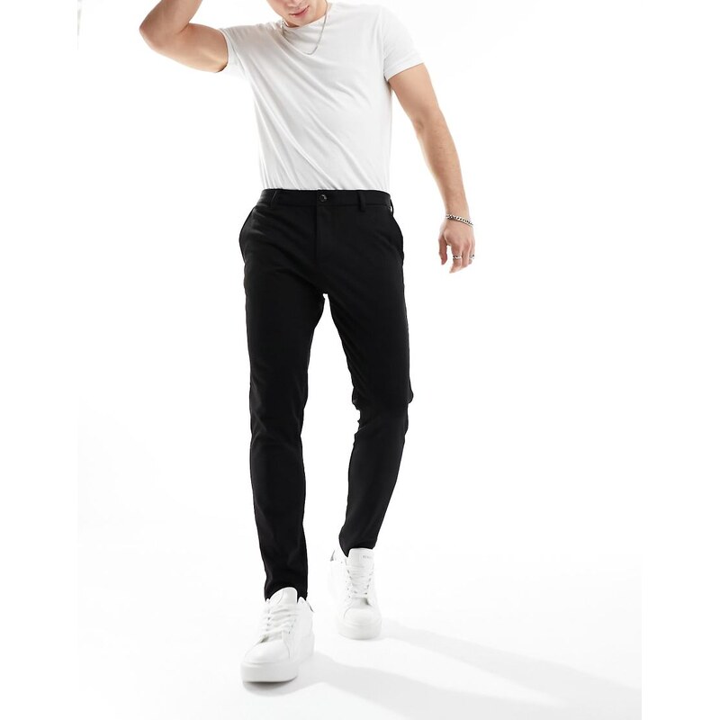 Jack & Jones Intelligence Marco slim fit smart trouser in black