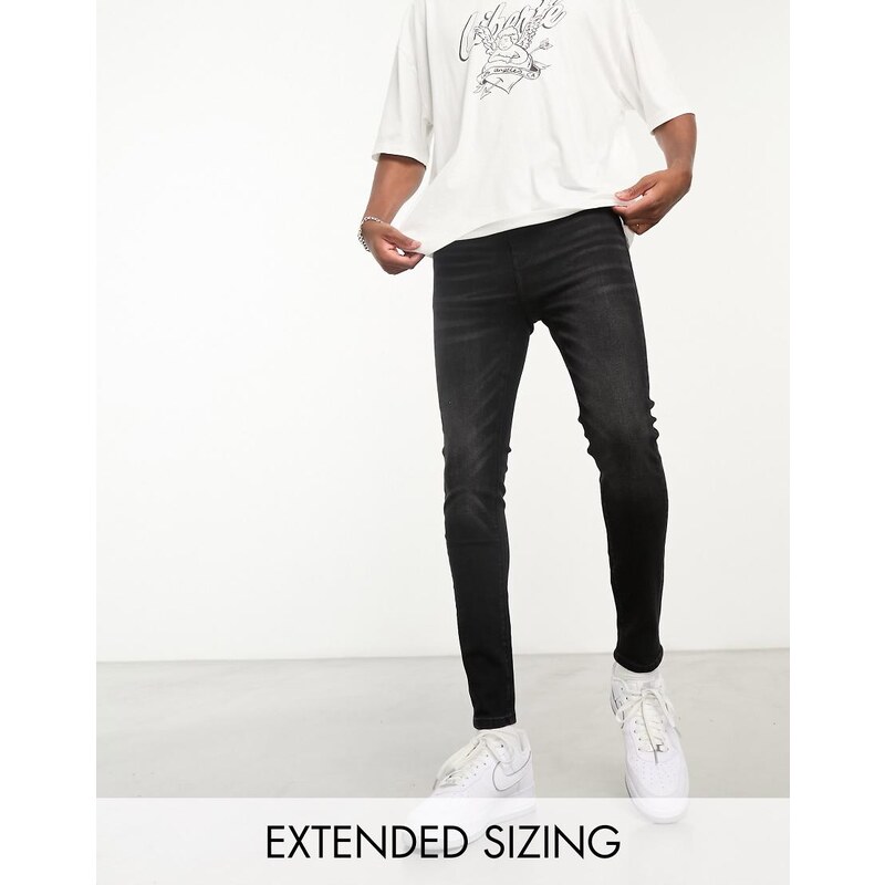 ASOS DESIGN spray on jeans with power stretch in washed black