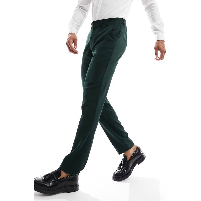 ASOS DESIGN wedding slim suit trouser in forest green