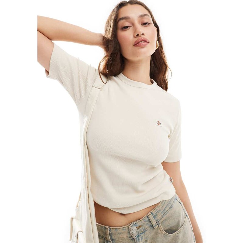 Dickies marysville ribbed t-shirt in stone-Neutral 100063400