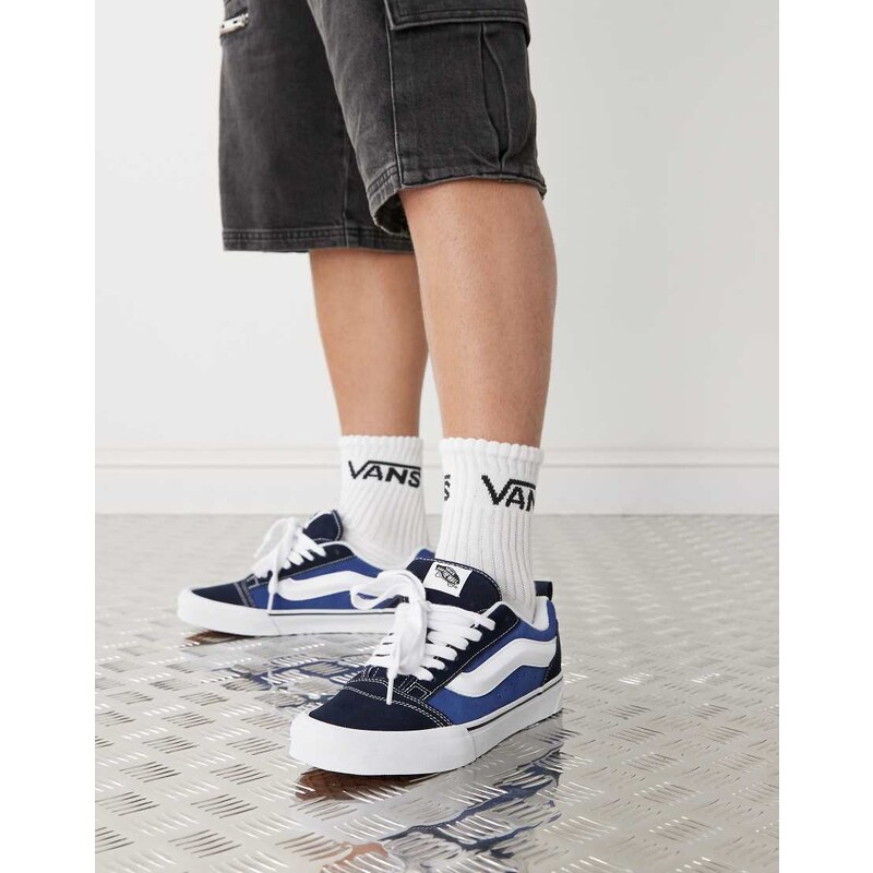 Vans Knu Skool chunky sneakers in navy and white - NAVY