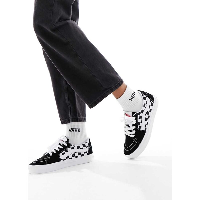 Vans SK8-Low trainers in black checkerboard