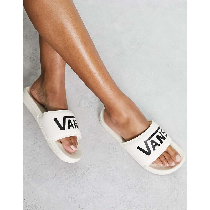 Vans La Costa sliders in off white