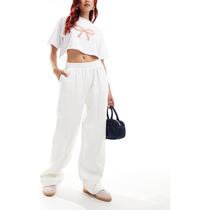 ASOS DESIGN Heavy weight straight leg jogger with pintuck in