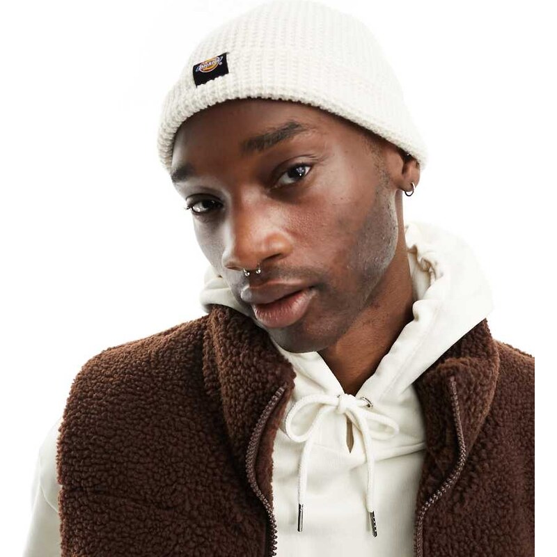 Dickies woodworth waffle beanie in ecru-Neutral