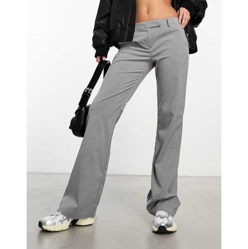COLLUSION tailored kick flare trouser in grey