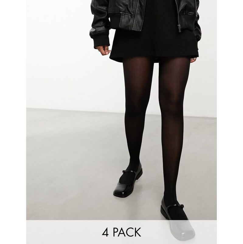 Pretty Polly everyday opaques 4-pack 40 denier tights in black