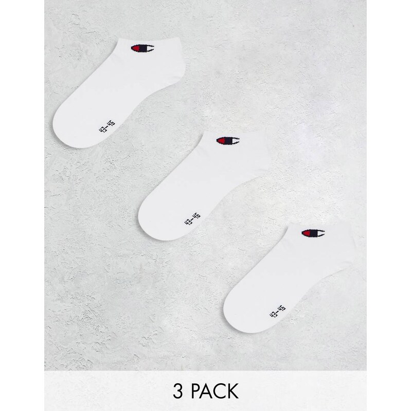 Champion 3 pack quarter socks in white