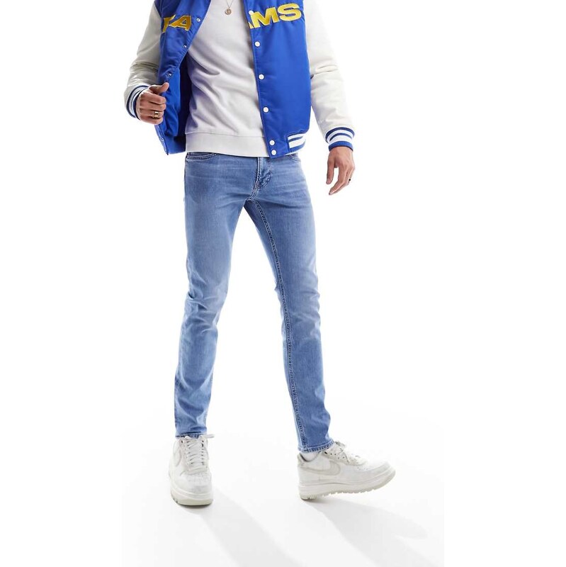 Lee Luke slim tapered fit jeans in working man worn light wash