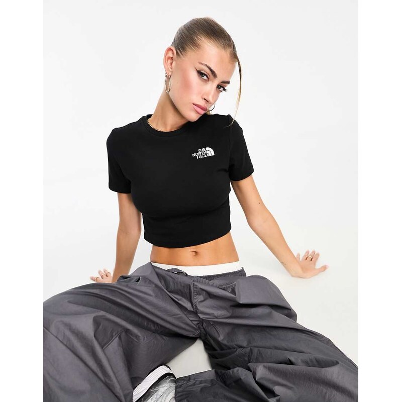 The North Face Simple Dome fitted cropped t-shirt in black 100071544
