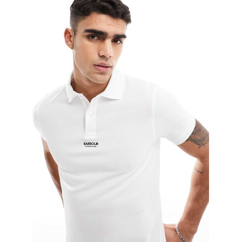 Barbour International Formula polo in white exclusive to asos 100073211