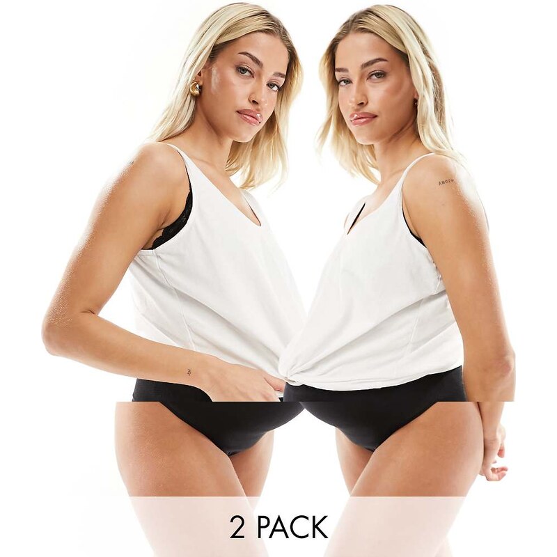 Mama.licious Mamalicious Maternity 2 pack over the bump thong in black 112259506