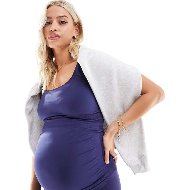 Mama.licious Mamalicious Maternity seamless support vest top co-ord in 100073963