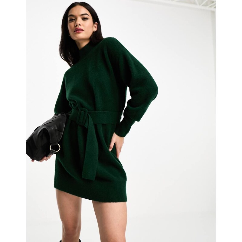 & Other Stories belted knitted dress in green 113259815