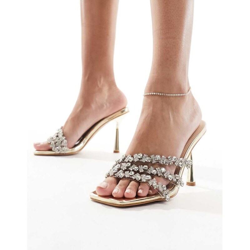 SIMMI Shoes Simmi London Messina embellished strappy heeled mule