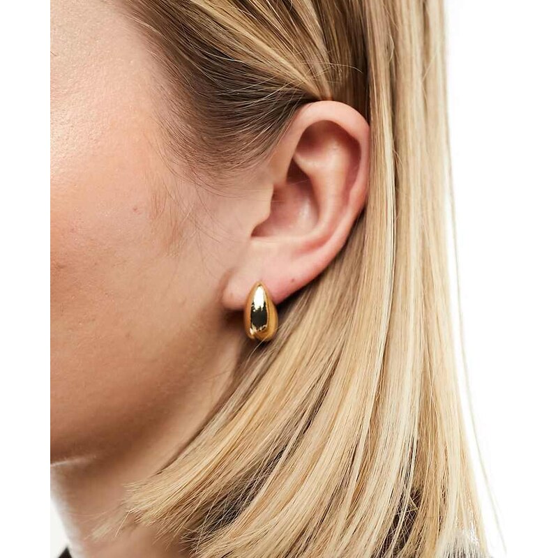 Reclaimed Vintage teardrop chubby hoops in gold