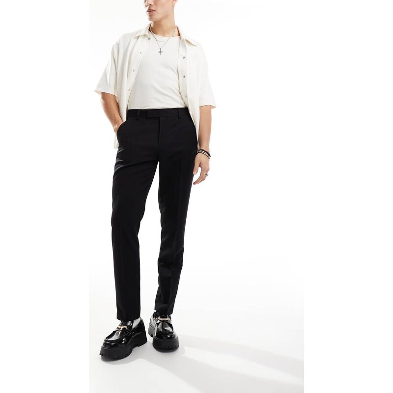 ASOS DESIGN smart slim fit trousers in black