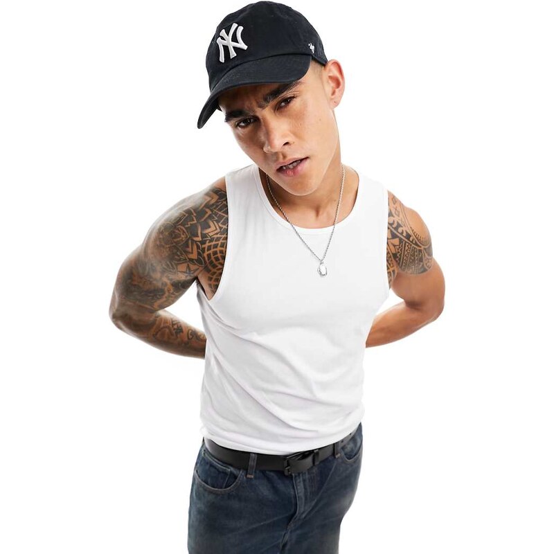 Weekday standard fit vest tank top in white
