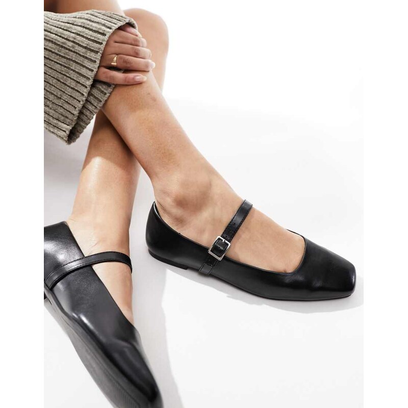 ASOS DESIGN Lottie Mary Jane Ballet in black 100076317
